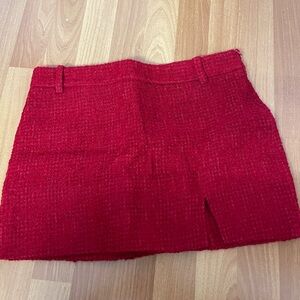 Zara Scarlet Tweed Skirt , like new